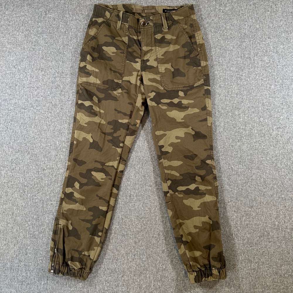 Banana Republic Womens Camo Cargo Pants Green Camouflage Joggers Size 0 Stretch